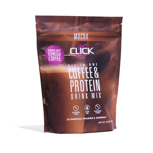 CLICK Coffee Protein Powder Meal Replacement, Mocha Flavor - Shipping First Week August