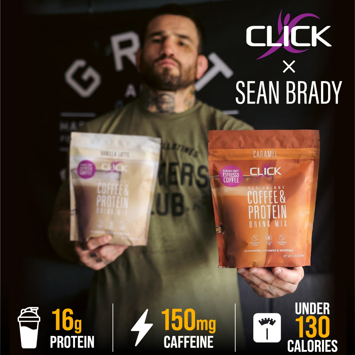 CLICK Coffee Protein Powder Meal Replacement, Caramel Flavor