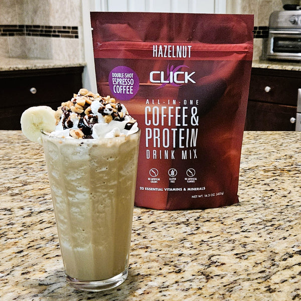 CLICK Coffee Protein Powder, Single-Serve Sample Packet, Hazelnut Flav