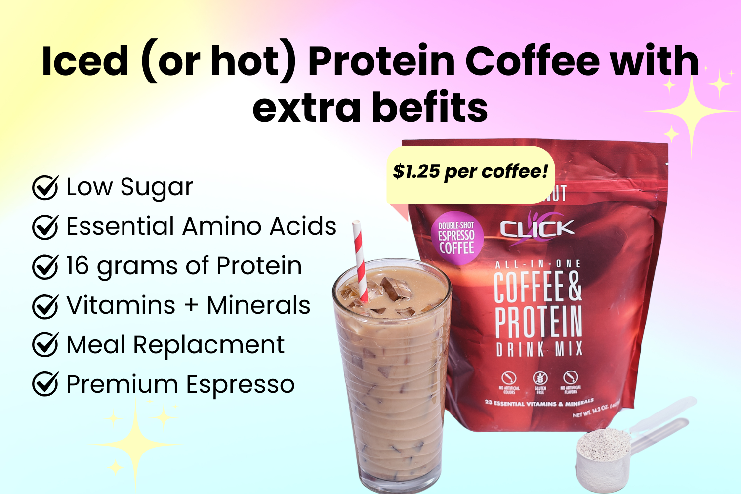 CLICK Coffee Protein Powder Meal Replacement - Special Offer