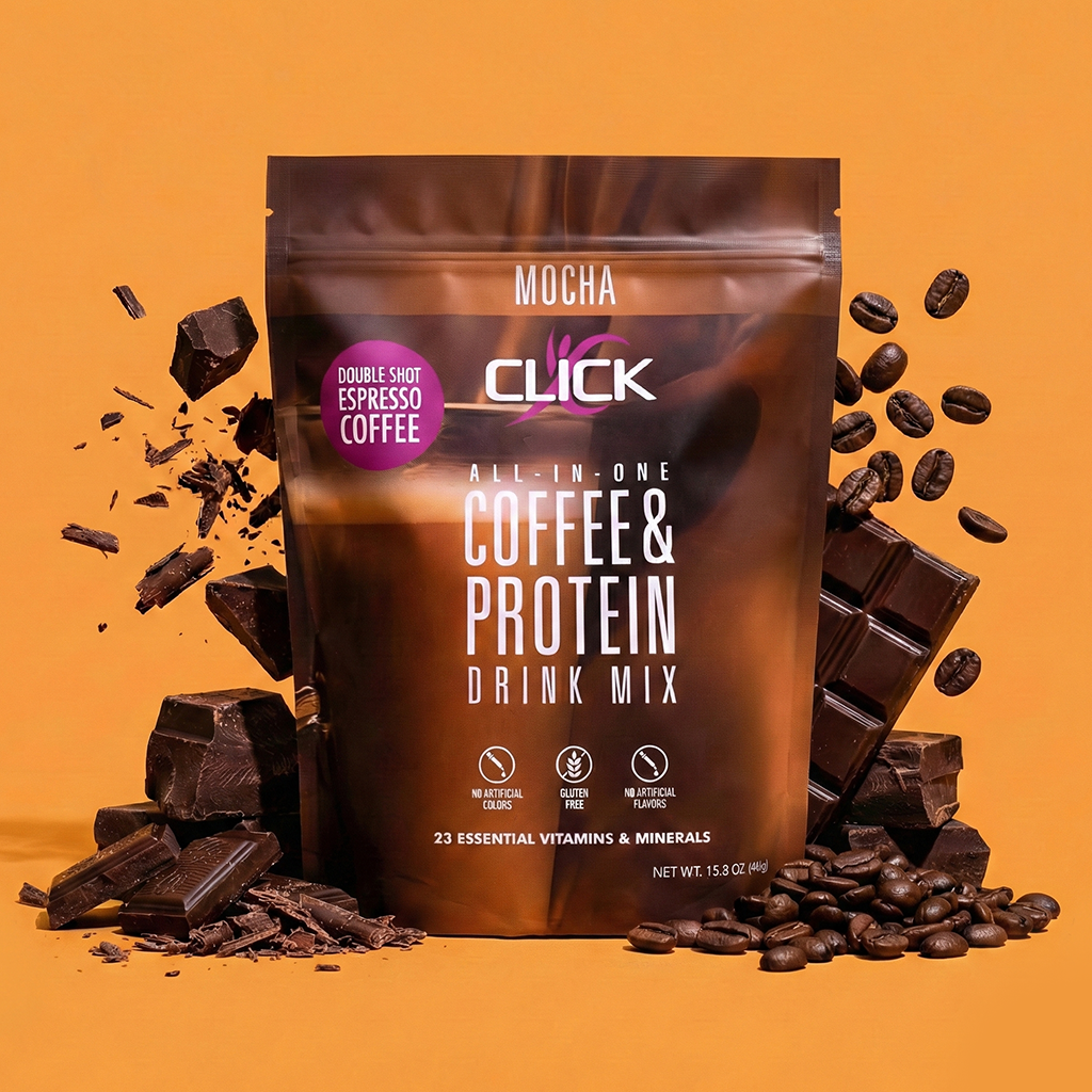 CLICK Coffee Protein Powder Meal Replacement, Mocha Flavor