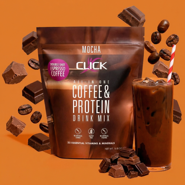 CLICK Coffee Protein Powder Meal Replacement, Mocha Flavor