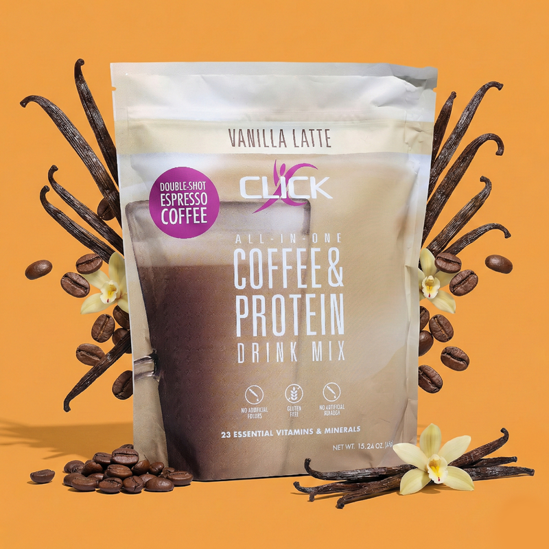 CLICK Coffee Protein Powder Meal Replacement, Vanilla Latte Flavor
